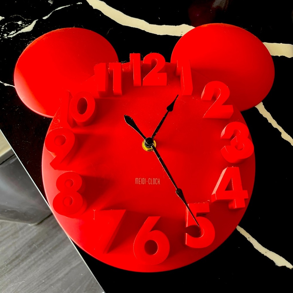 Mickey Mouse Big Digit 3D Wall Clock